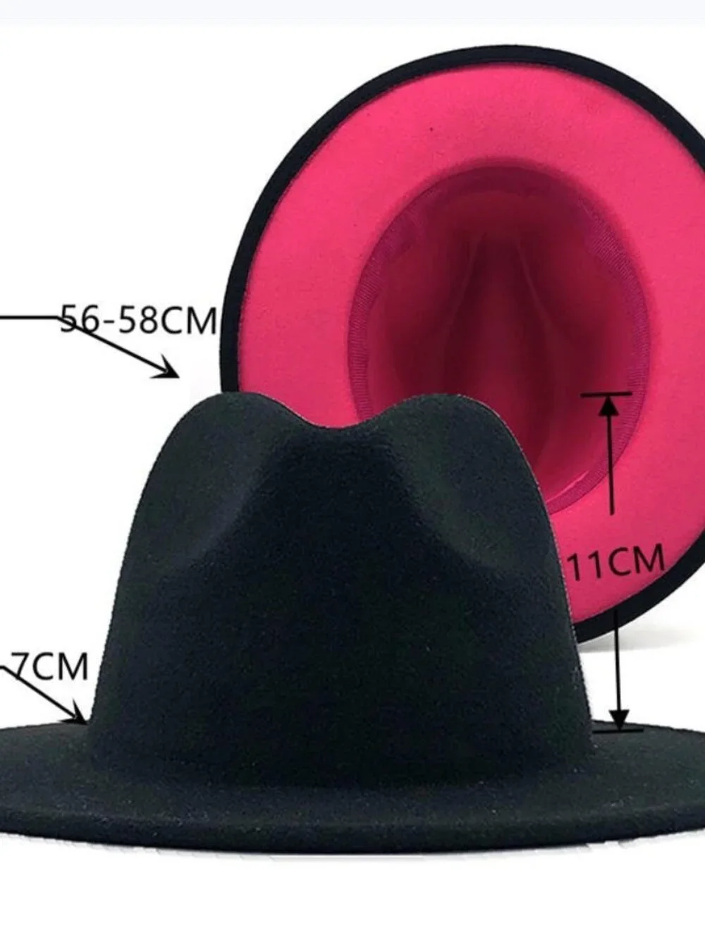 Vegan Fedora Vegan Firm Wide Brim Bicolor Tan Cream Red Vegan Wool Hat